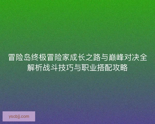 冒险岛终极冒险家成长之路与巅峰对决全解析战斗技巧与职业搭配攻略